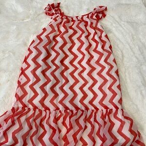 Red and White Chevron Dress